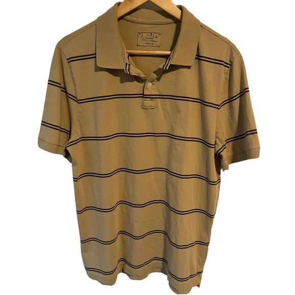 J. Crew Other - (Sold)J. Crew Polo Shirt Men's Large L Short Sleeve Brown Striped Polo Shirt